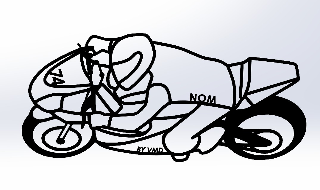 Silhouette moto piste personnalisable