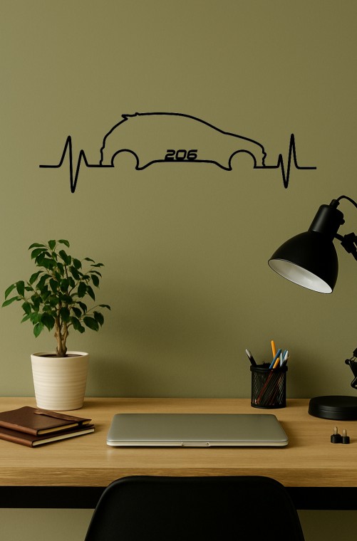 Silhouette ligne cœur véhicules personnalisable 