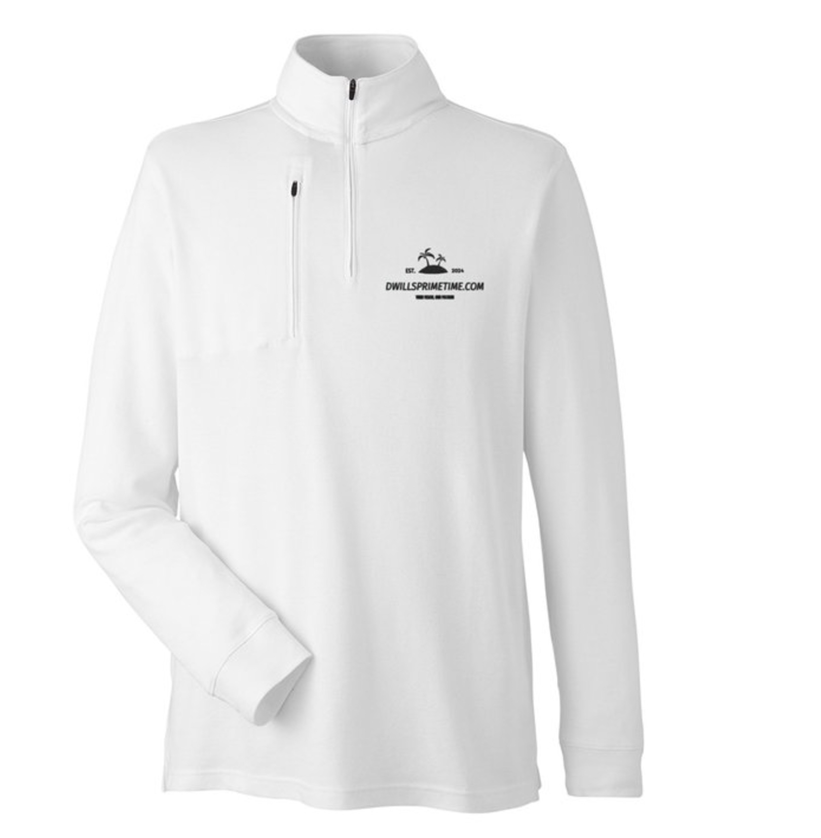White Zip-Up Pullover