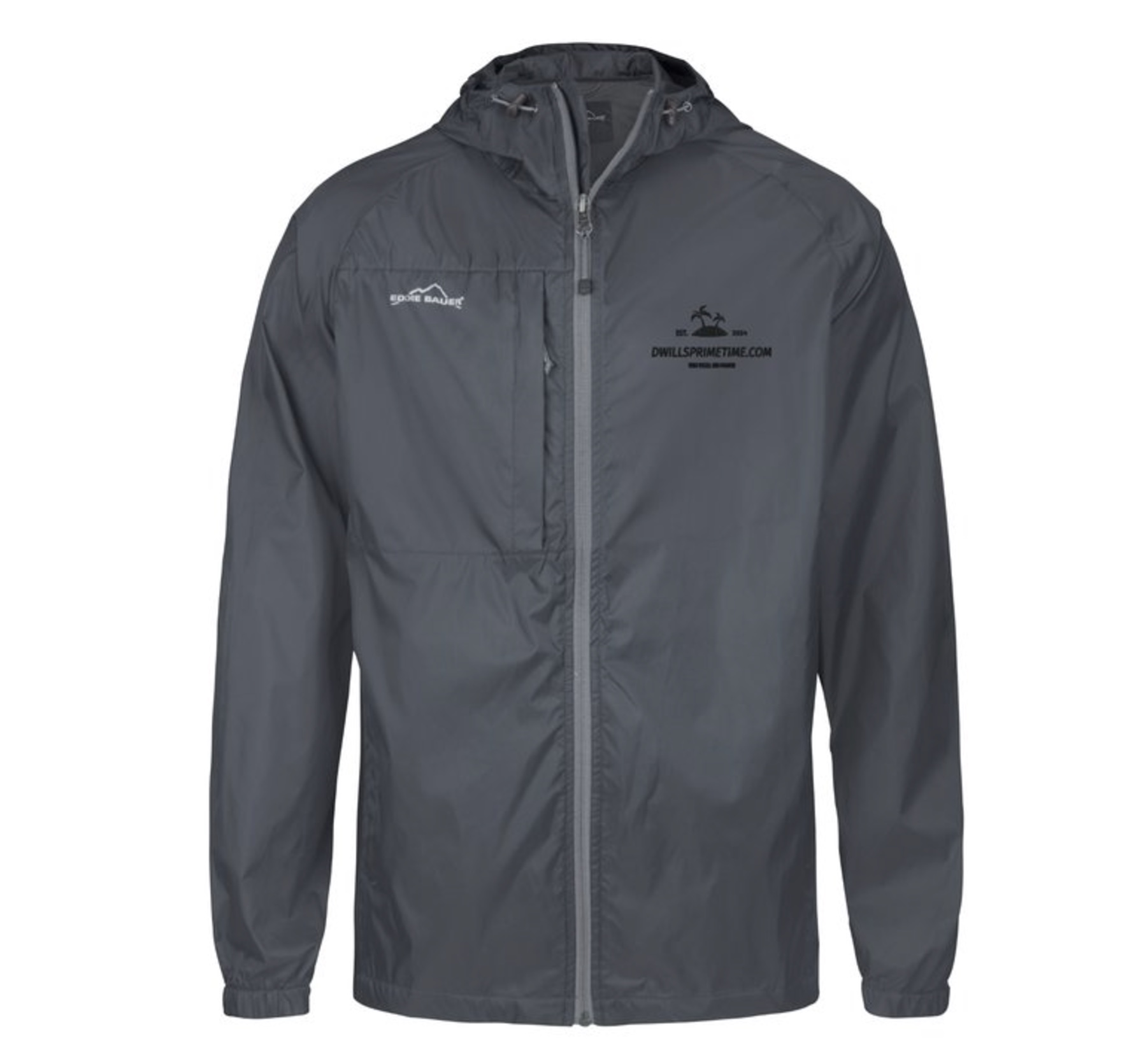 Gray Lightweight Windbreaker Jacket