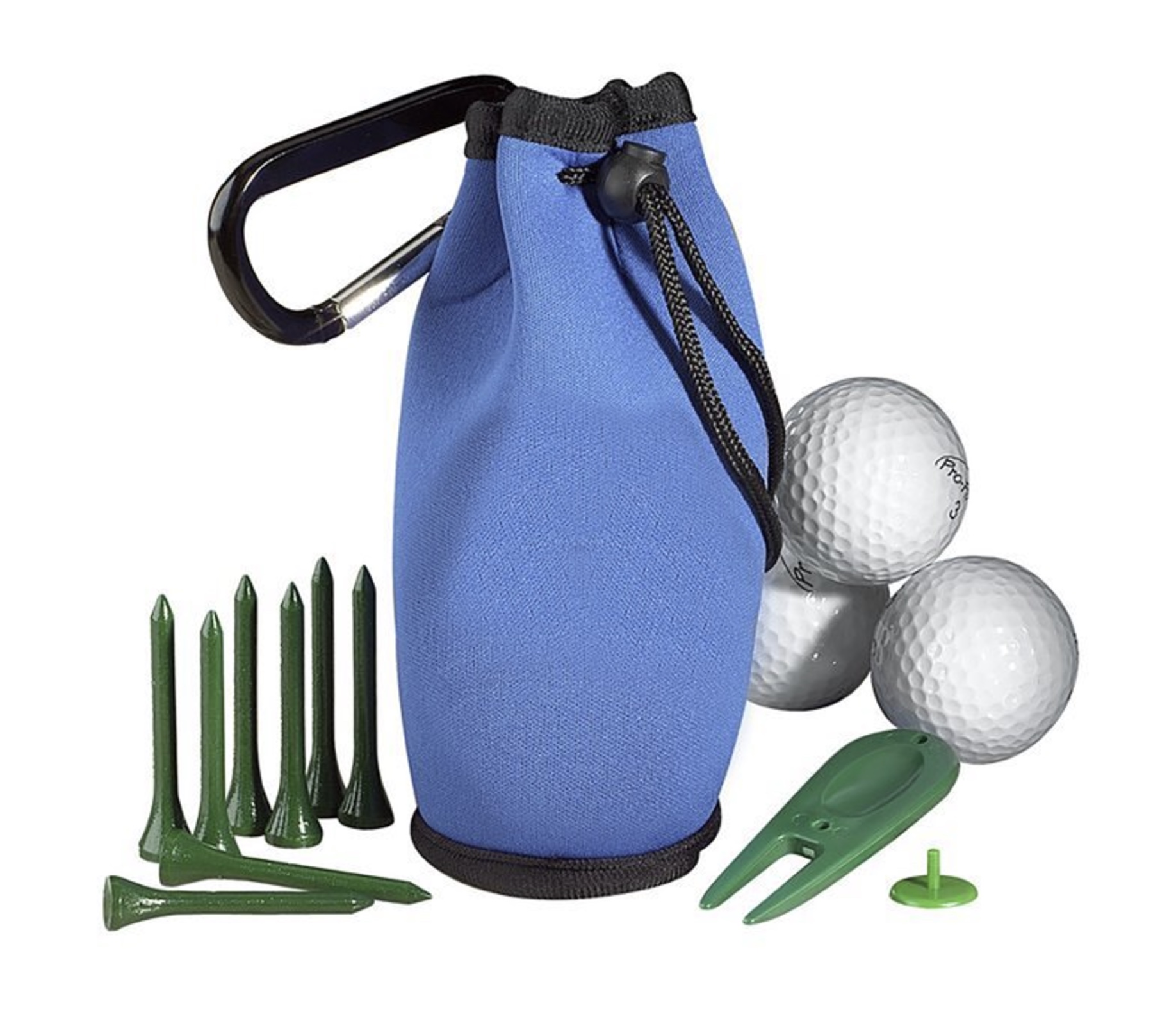 Blue Golf Kit in Bag with Carabiner