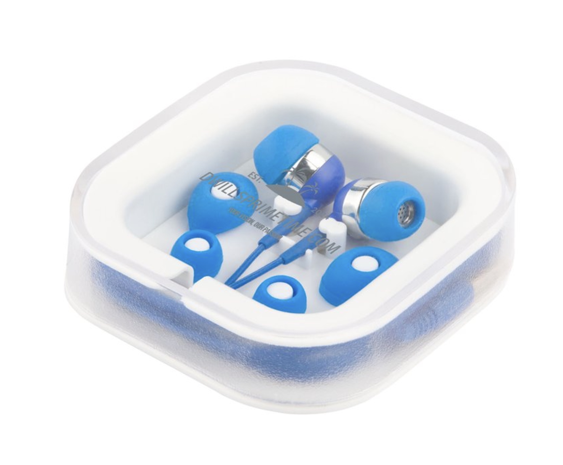 Blue Earbuds with Case