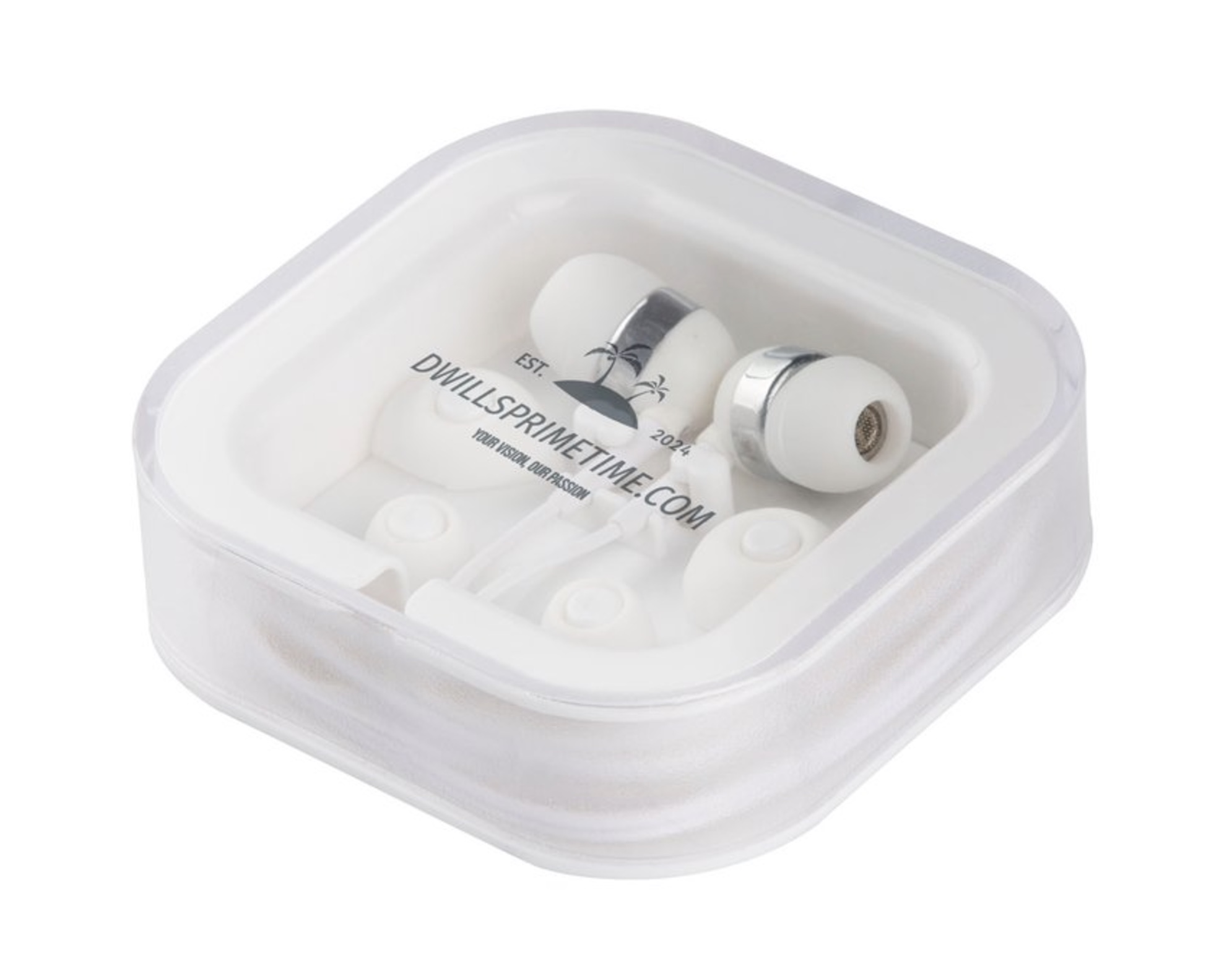 White Earbuds with Case