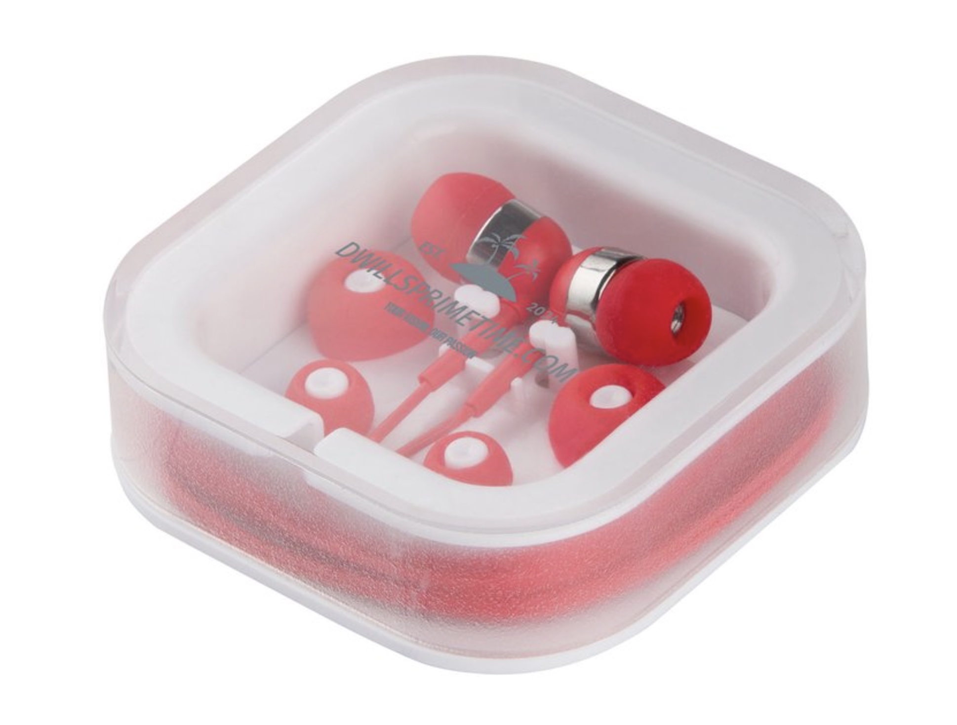 Red Earbuds with Case
