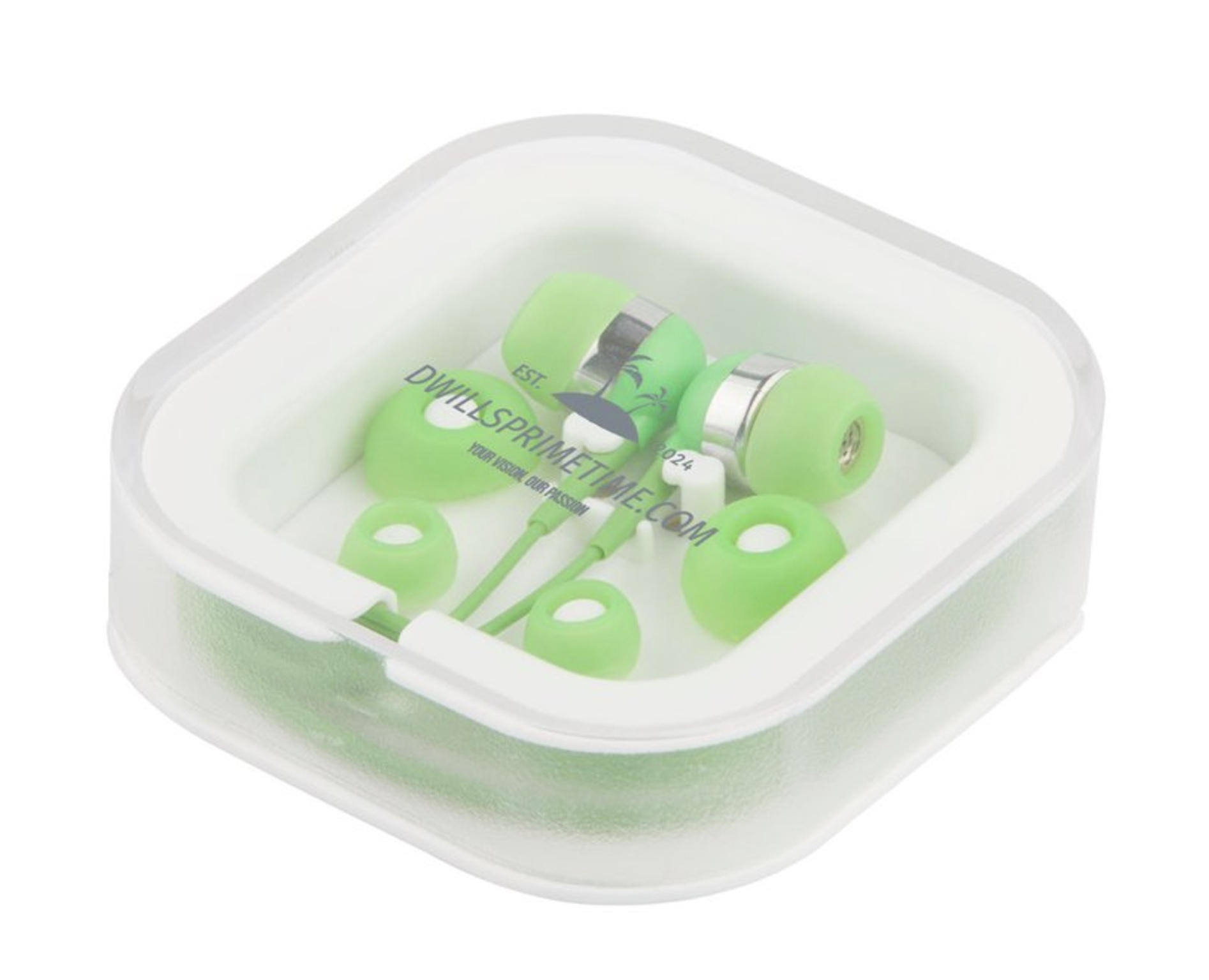 Green Earbuds with Case