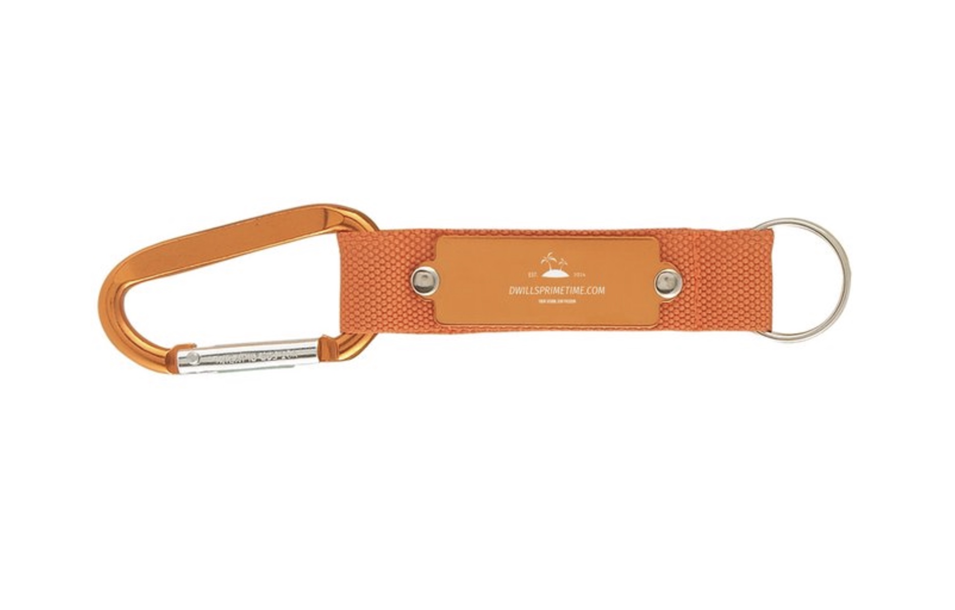Orange Engraved Carabiner Keychain