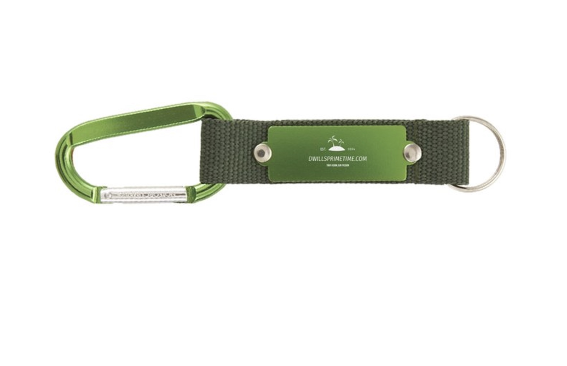 Green Engraved Carabiner Keychain