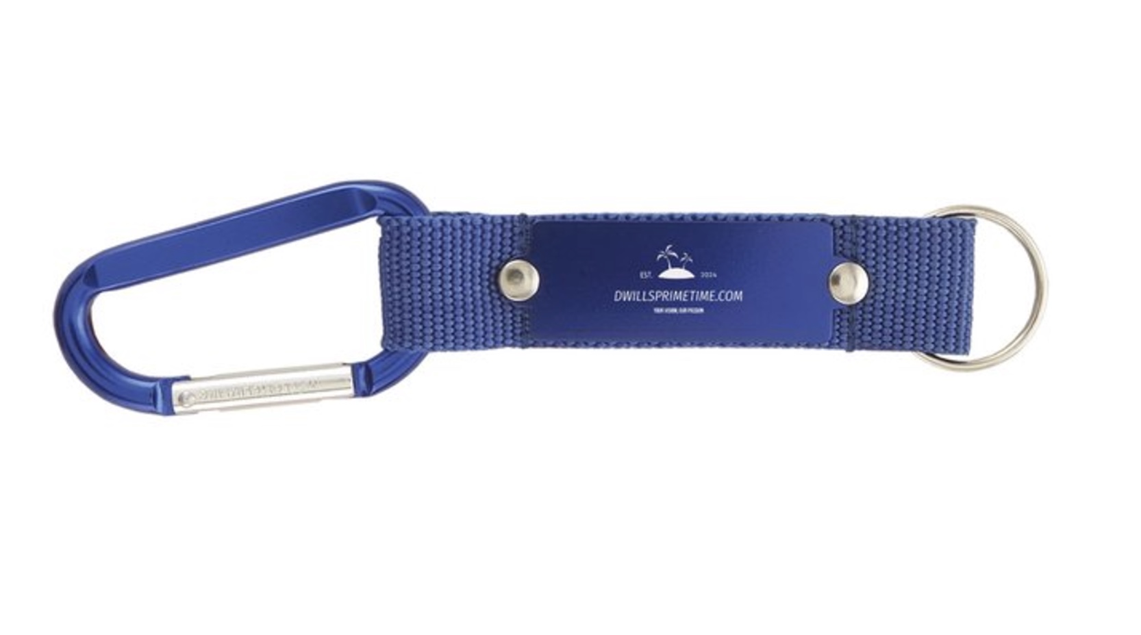 Blue Engraved Carabiner Keychain