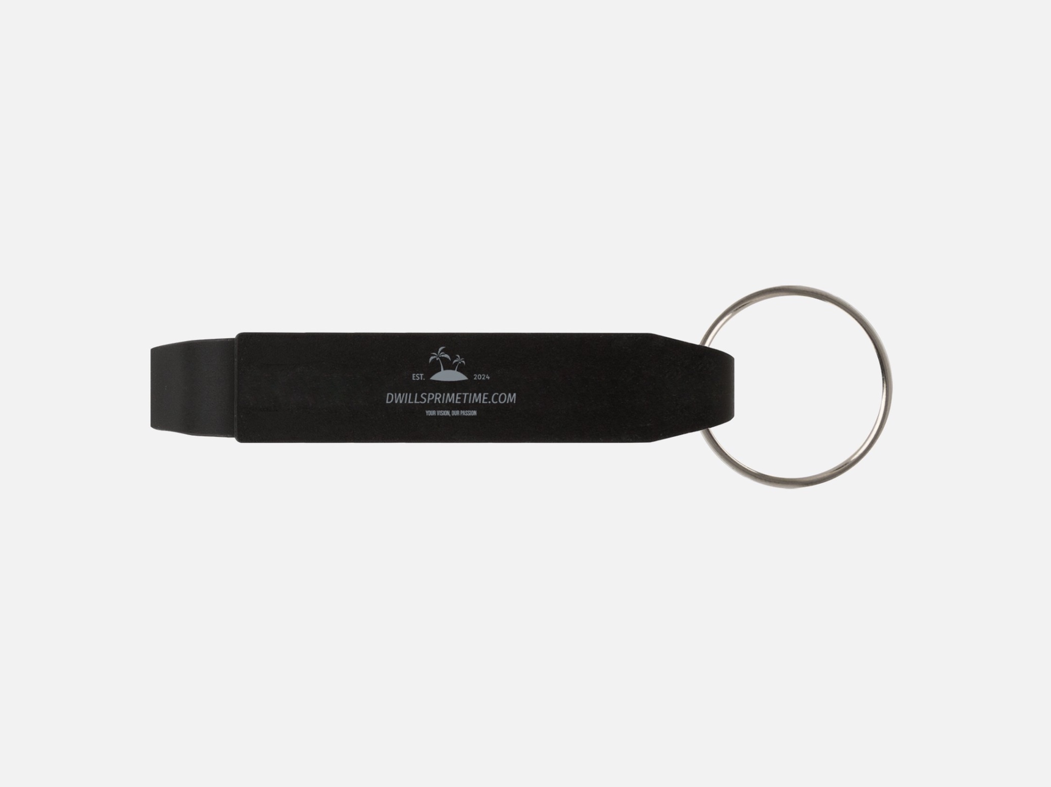 Black Metal Bottle Opener Keychain