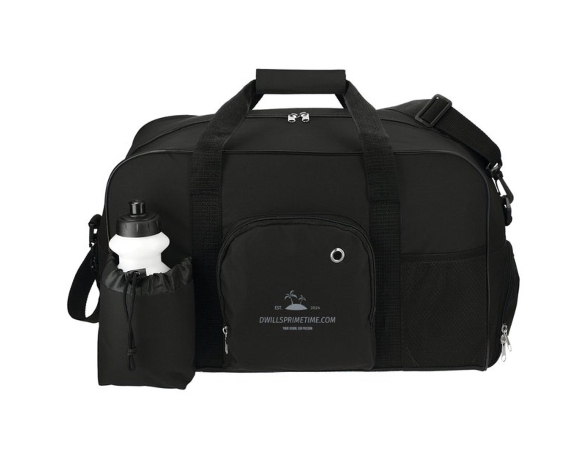 Dwillsprimetime® Black Sports Duffel Bag