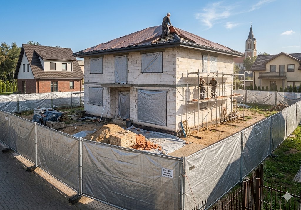 Tentas uždangalas Pilkas 6x8m. 120g/m2 