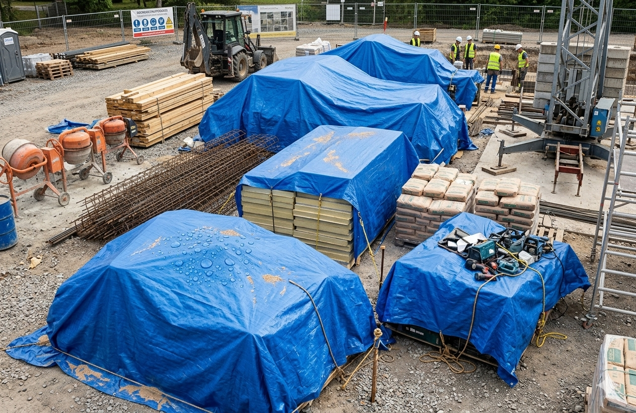 Tentas - uždangalas Mėlynas 15x20m. 50 g/m2