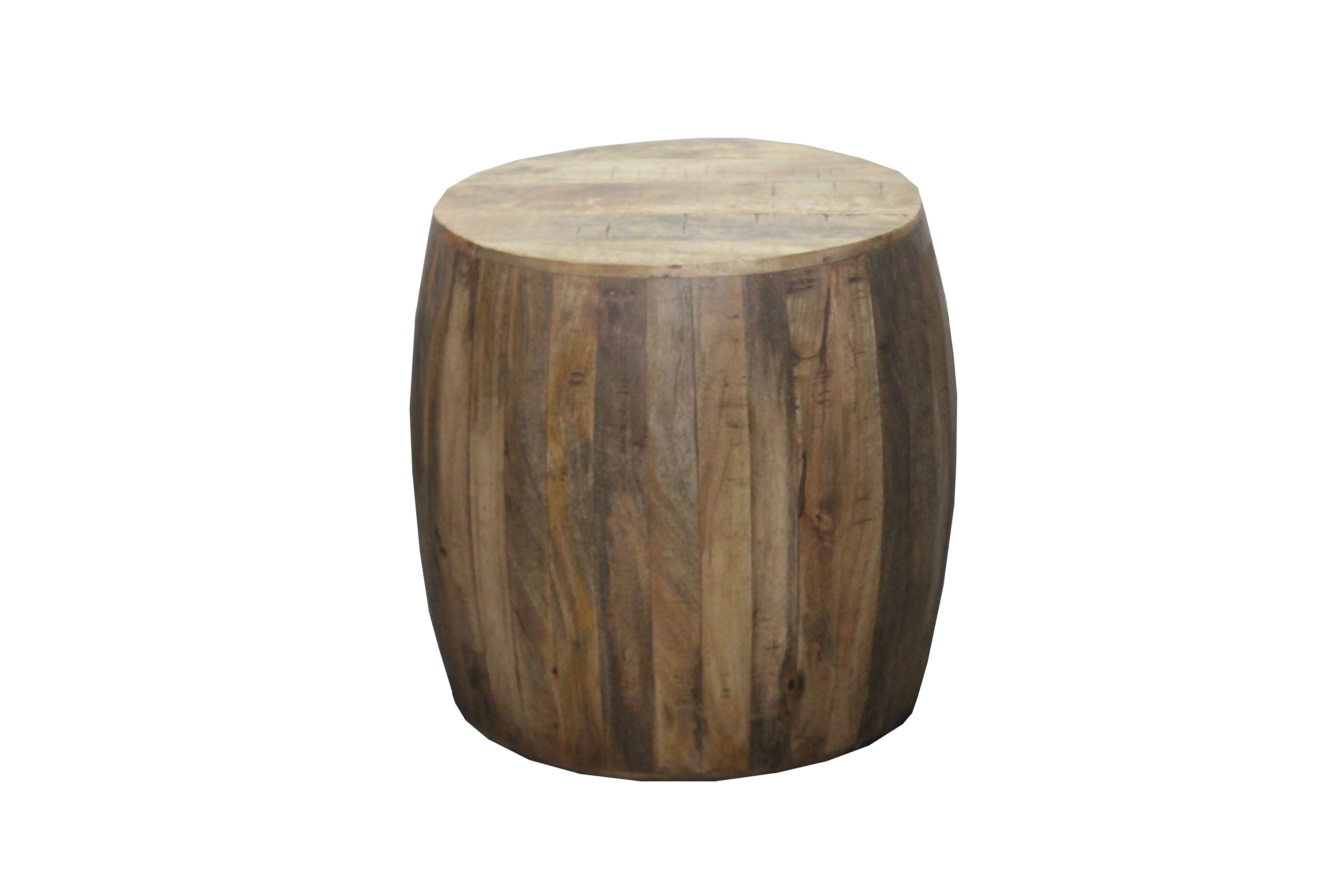 Wood Drum Side Table