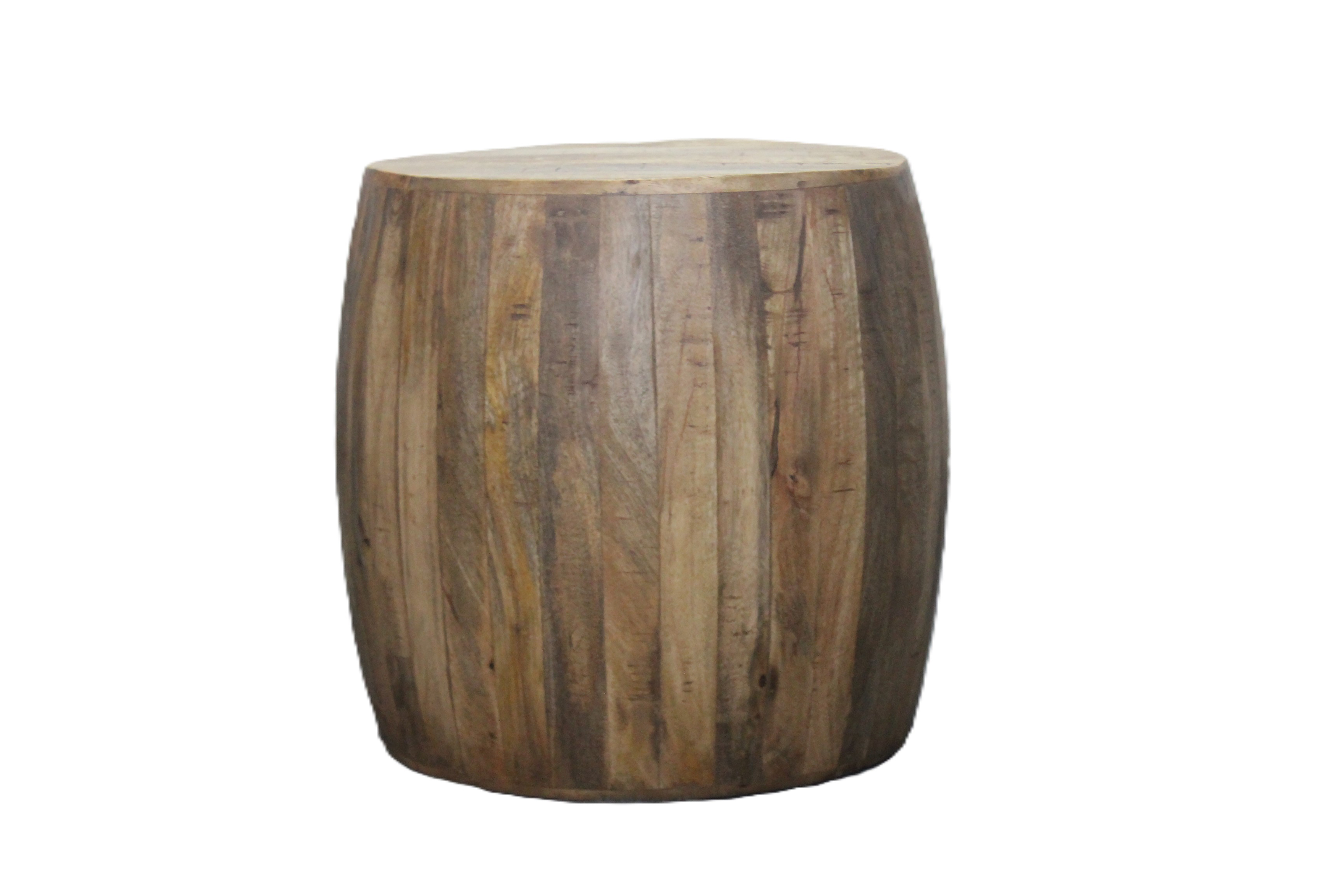 Wood Drum Side Table