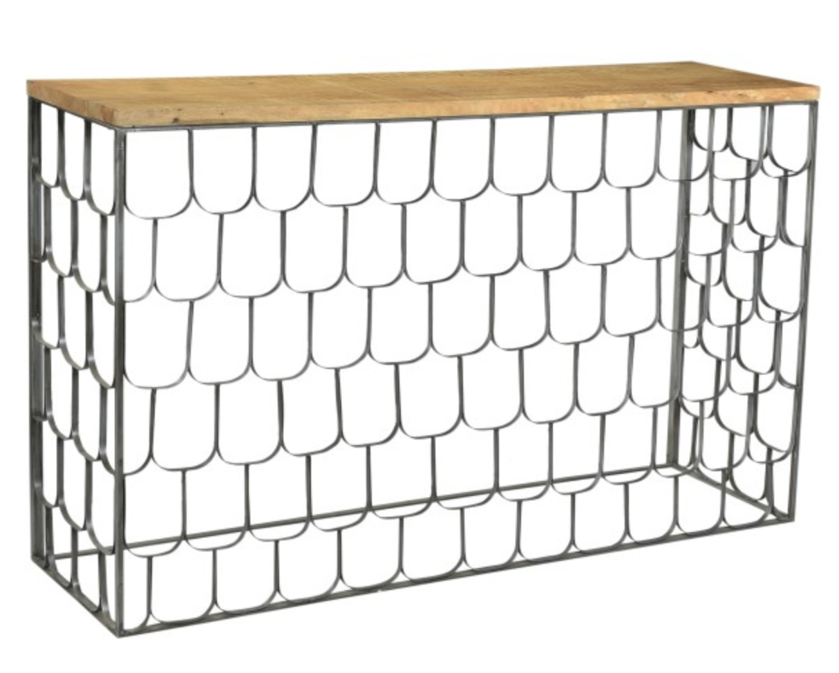 Steel Console Table with Wood Top