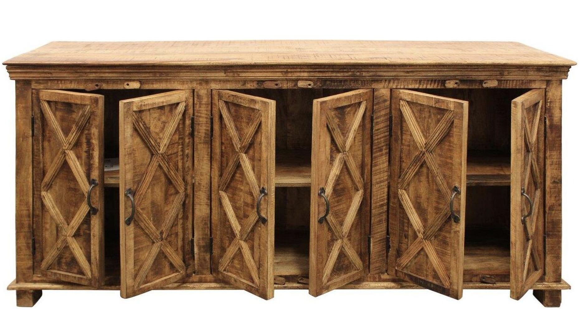 Wood 6 Door Sideboard 