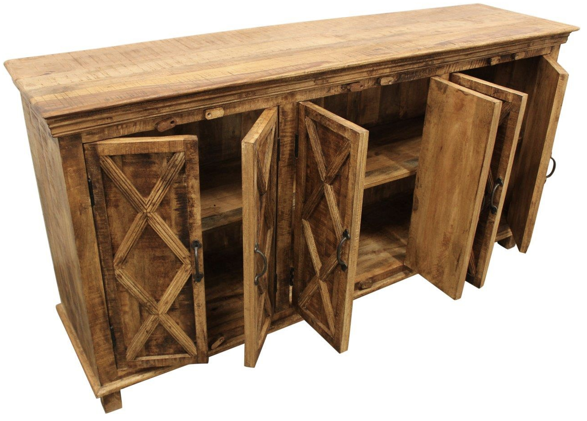 Wood 6 Door Sideboard 