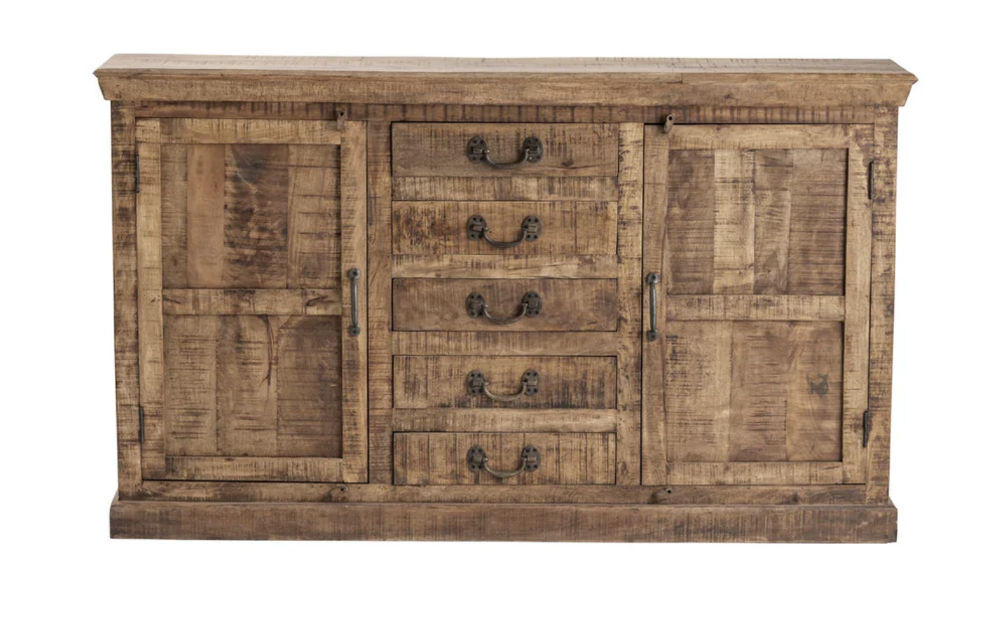 Wood Sideboard 5 Drawers 2 Doors