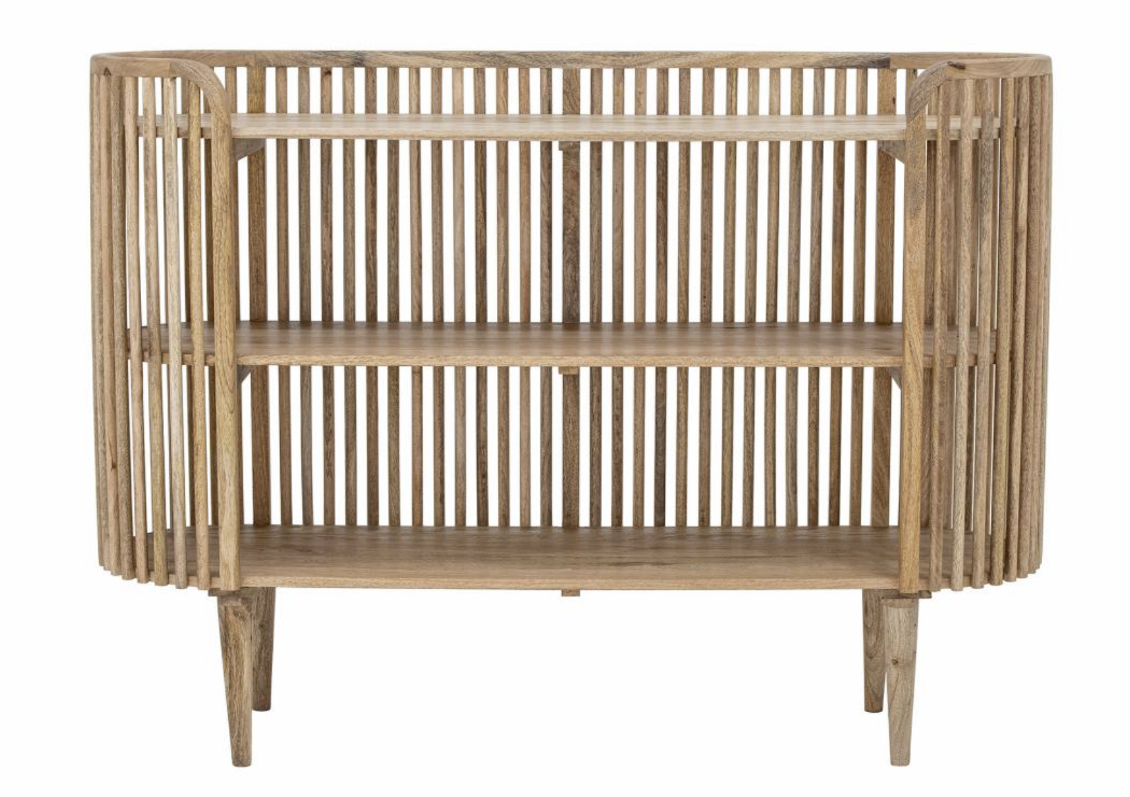 Wood 3 Shelf Console with Slats 