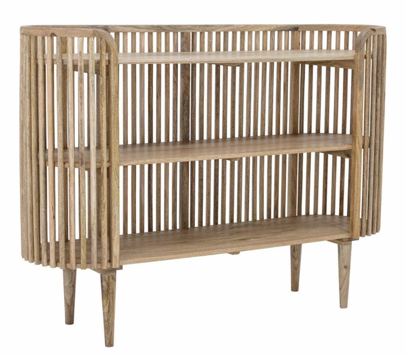 Wood 3 Shelf Console with Slats 