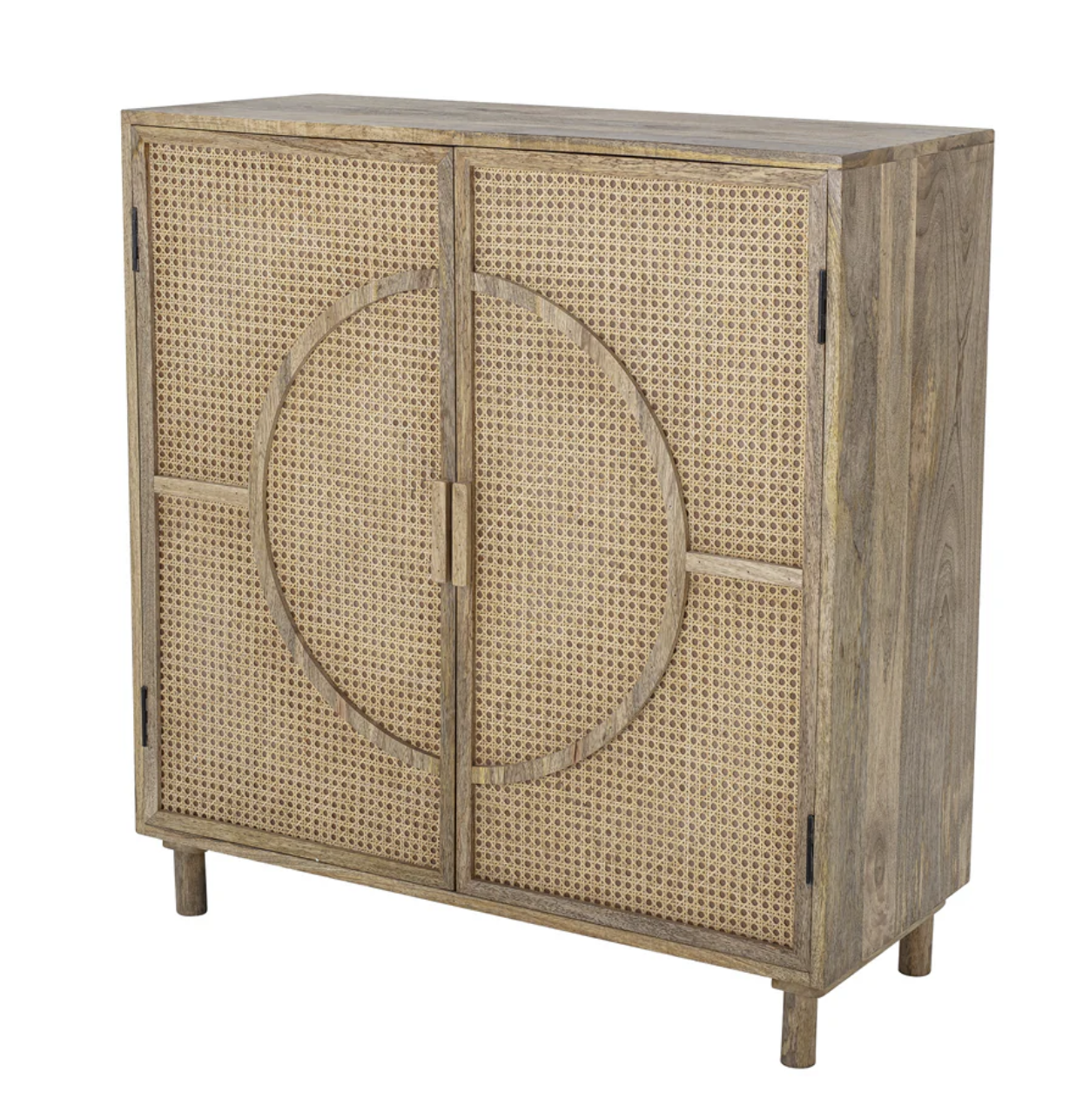 Wood Sideboard with Rattan Doors 