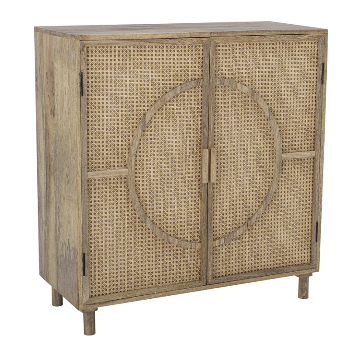 Wood Sideboard with Rattan Doors 