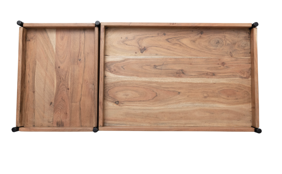 Wood and Metal Console Table with 5 Removable Shelves