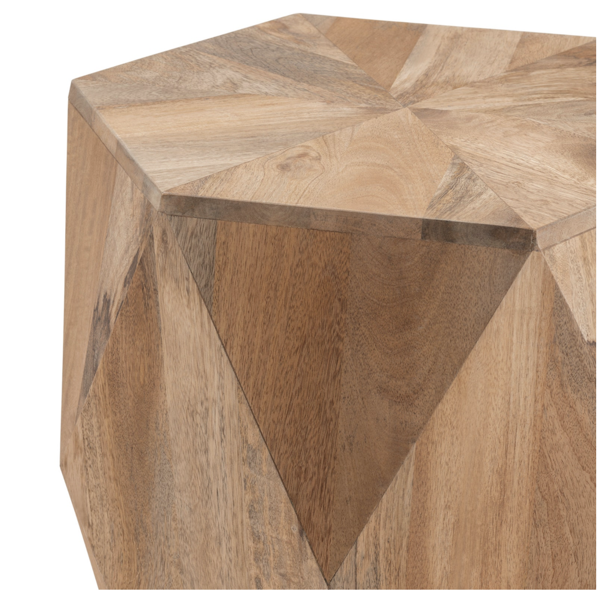 Geometric Wood Side Table