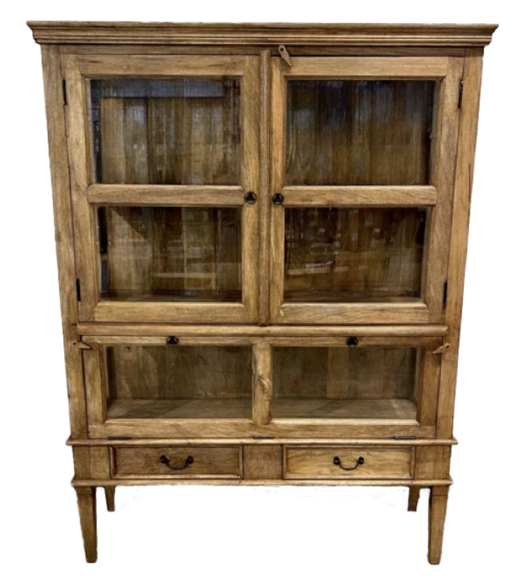 Wood Glass Front Cabinet