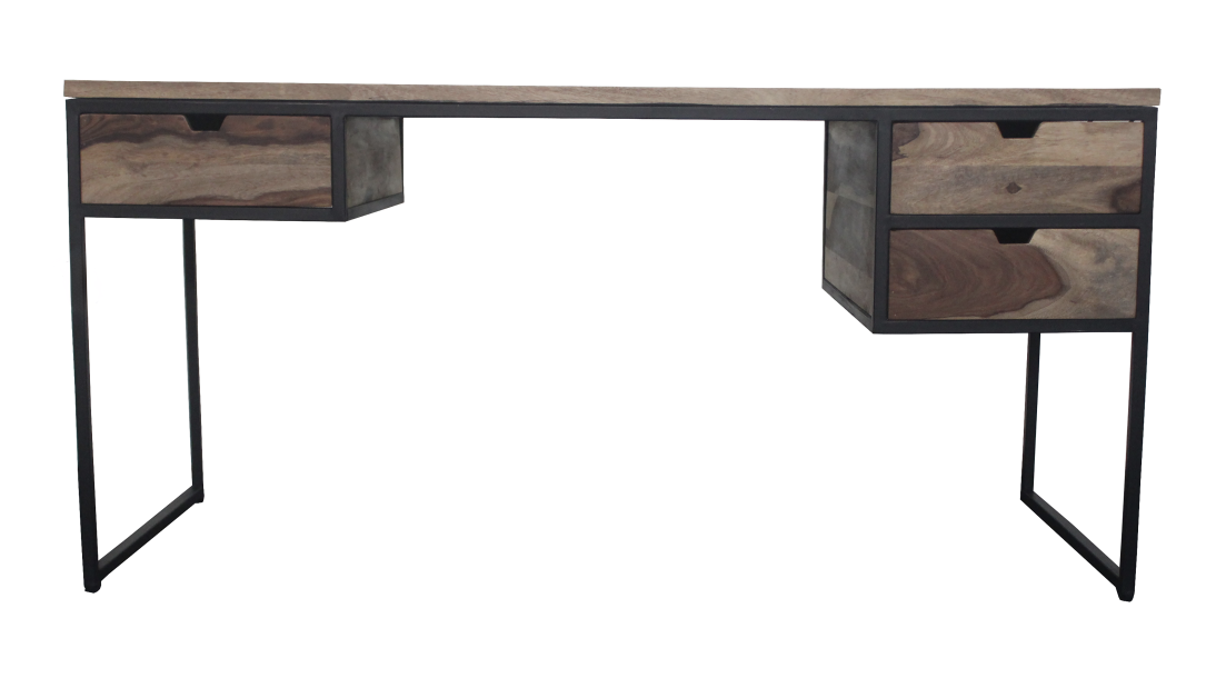Rosewood Desk with Steel Frame