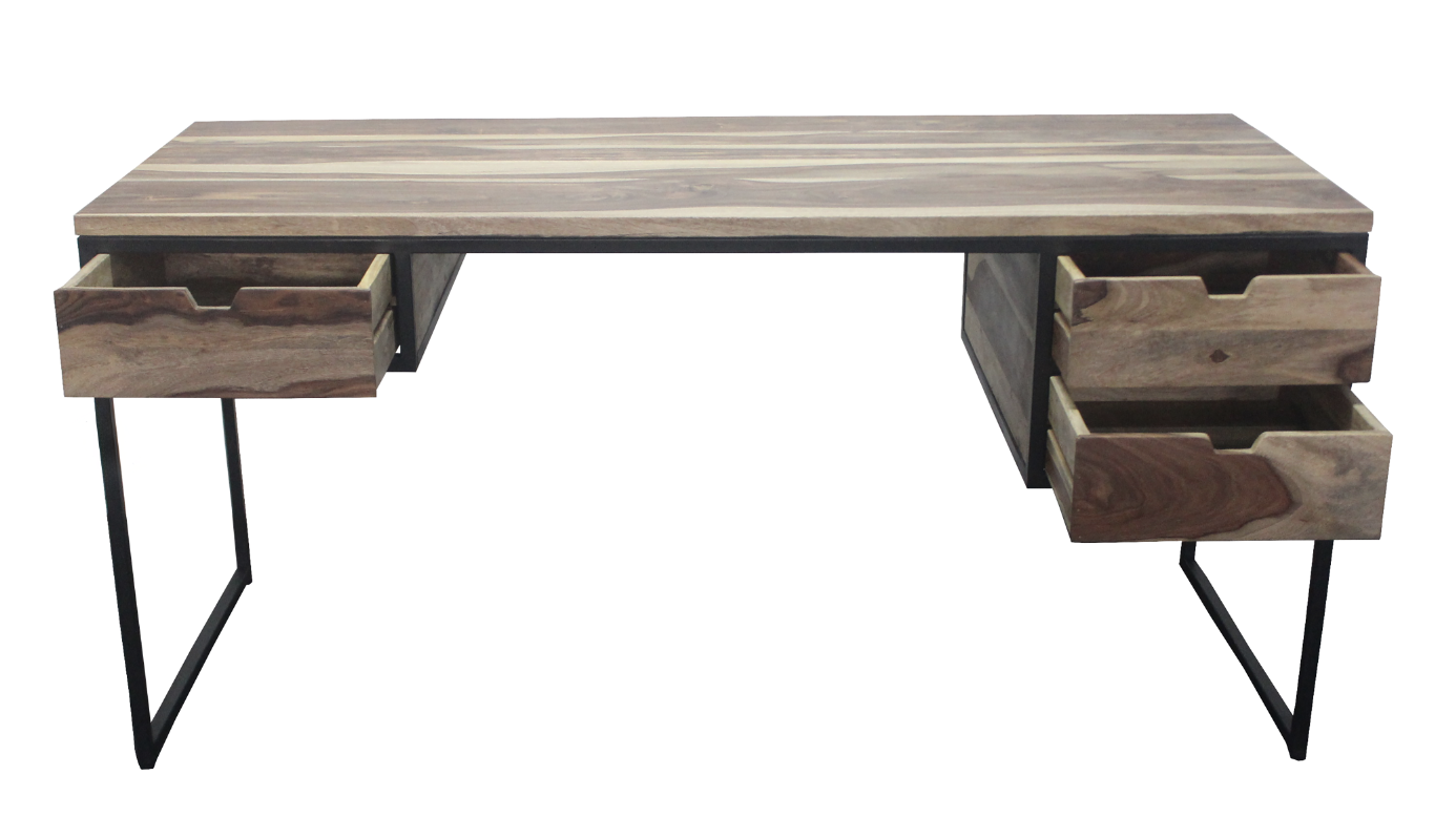 Rosewood Desk with Steel Frame