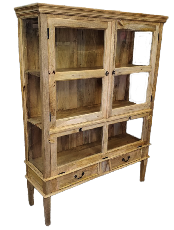 Wood Glass Front Cabinet