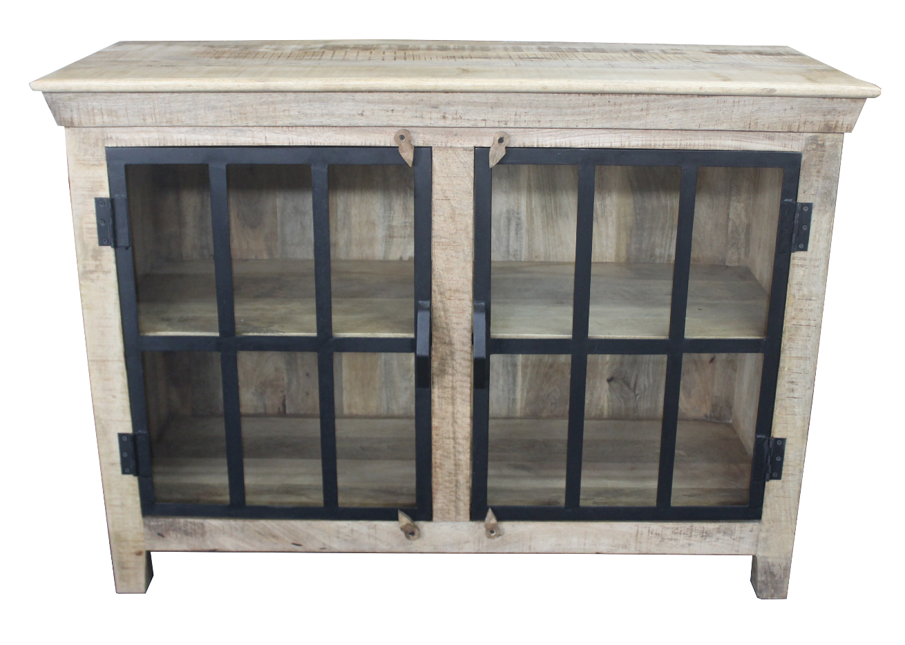 Wood Sideboard with Glass Doors 