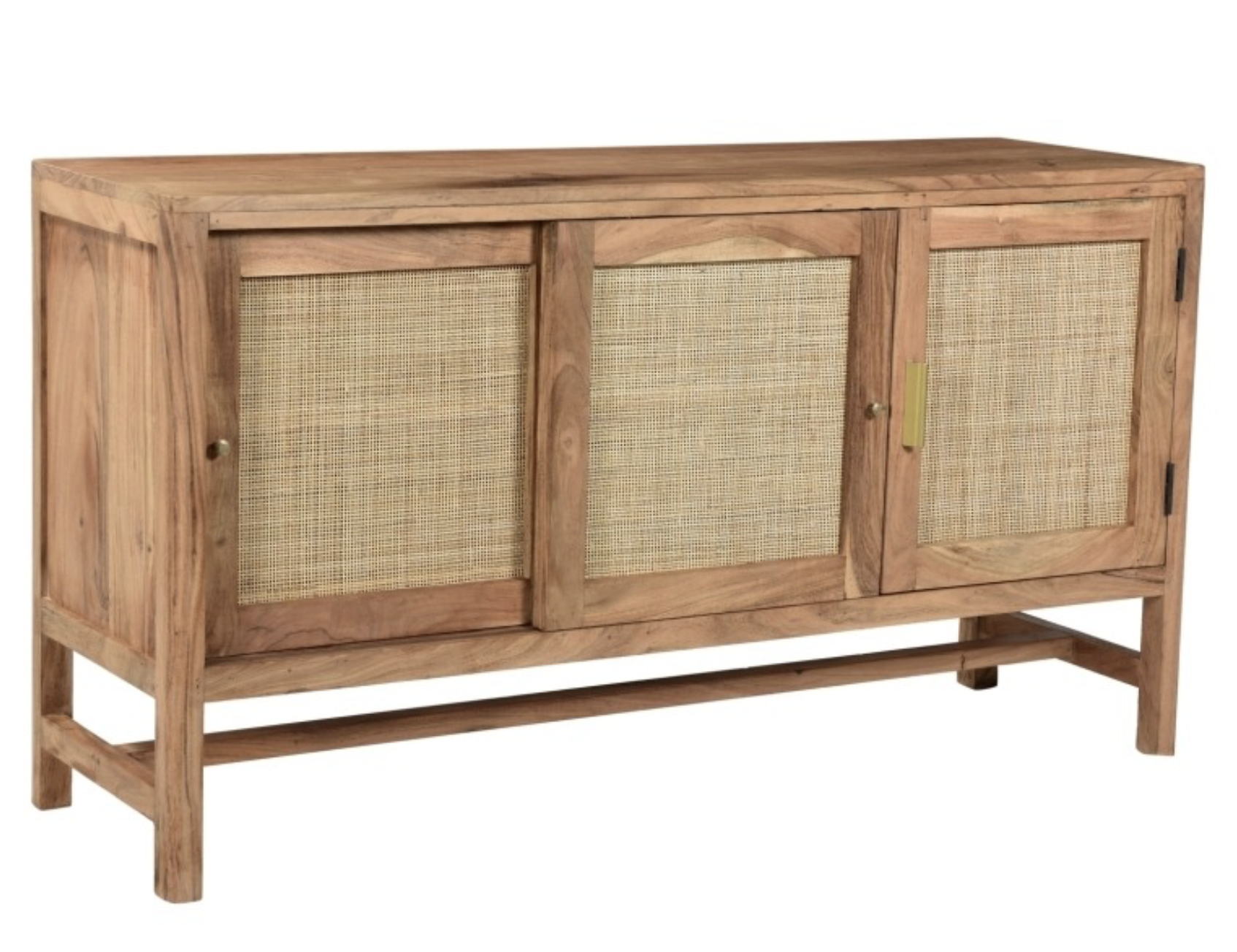 Wood Sideboard with Rattan Doors