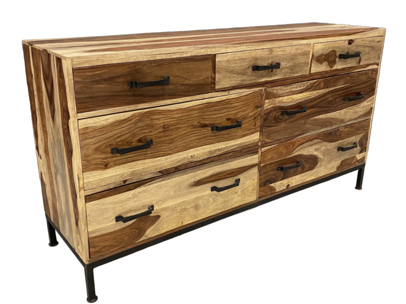 Rosewood 7 Drawer Dresser 