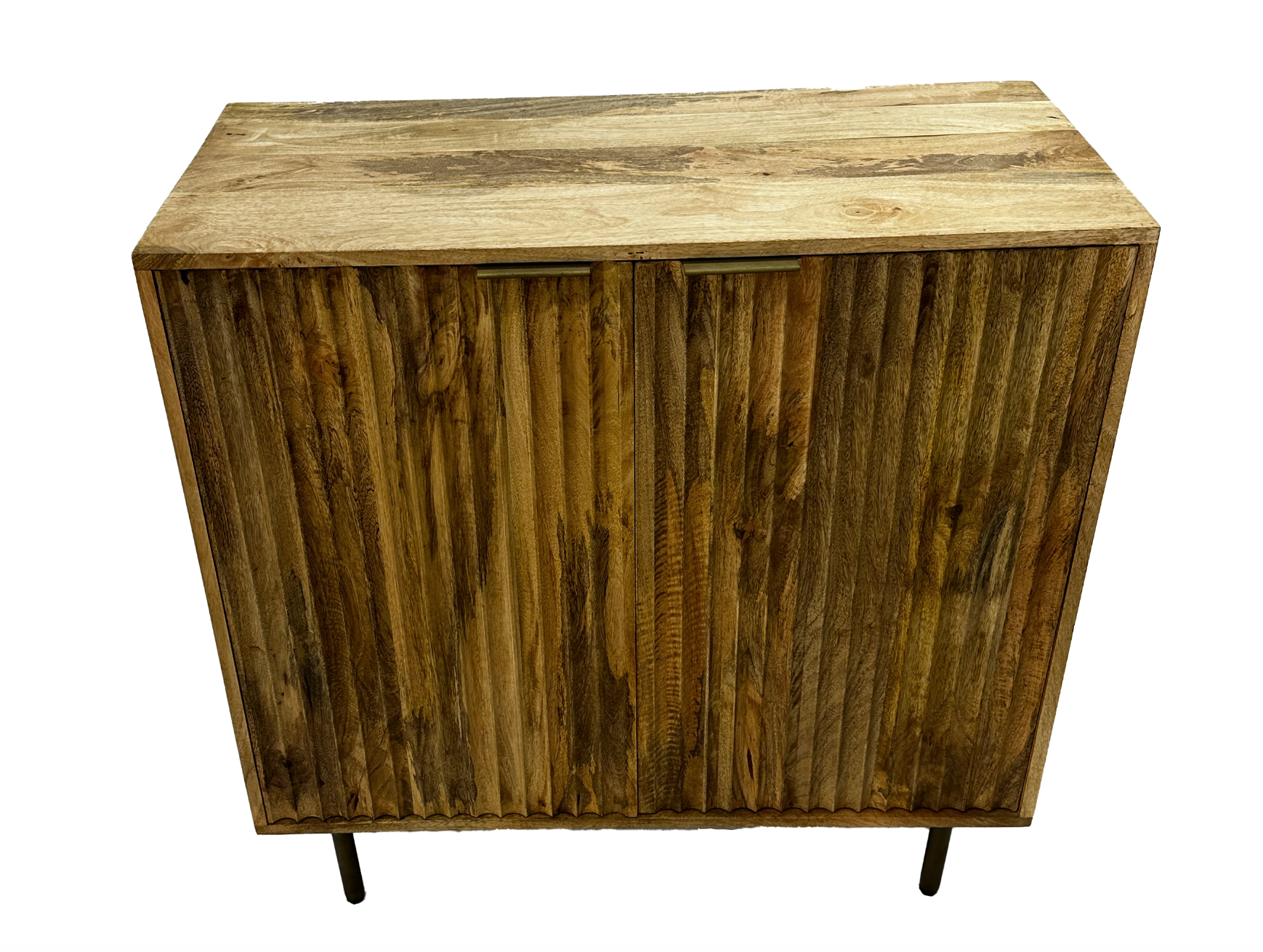Wood Reeded Door Sideboard 2 Doors 