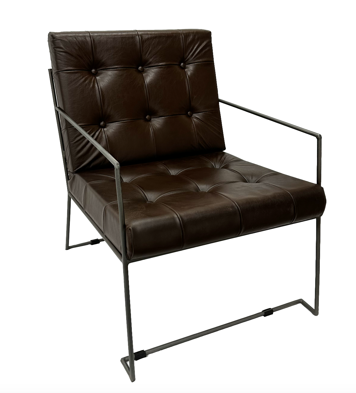 Leather Chair with Steel Frame