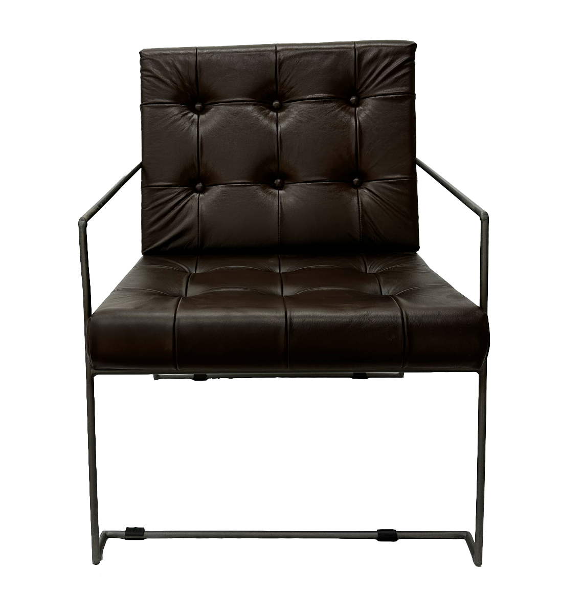 Leather Chair with Steel Frame