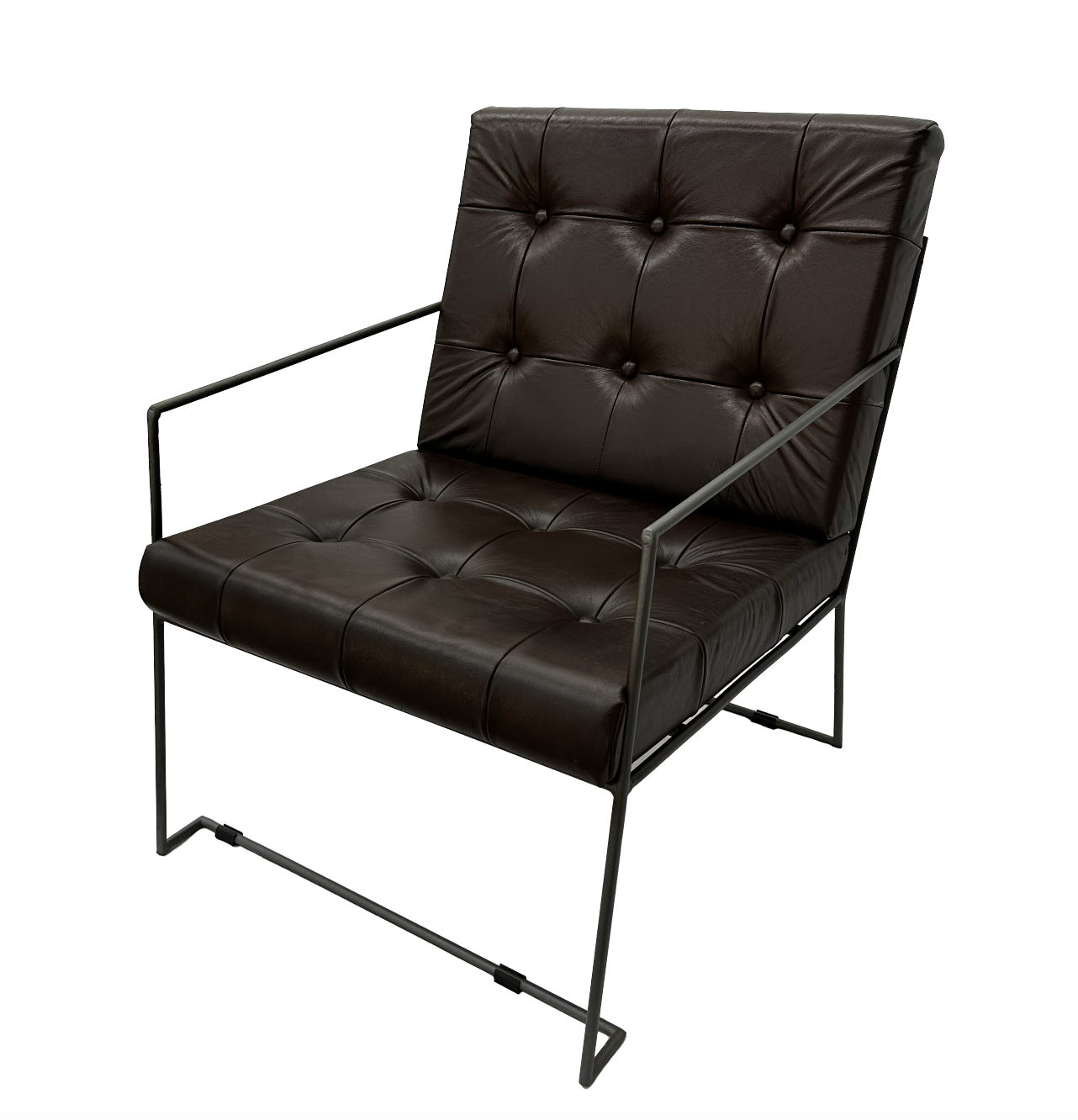 Leather Chair with Steel Frame