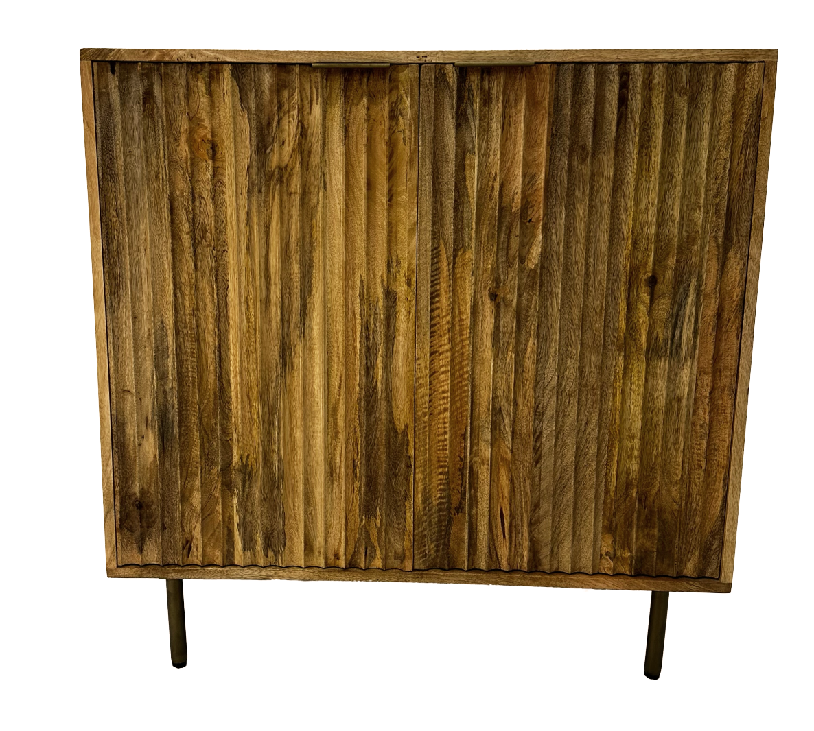 Wood Reeded Door Sideboard 2 Doors 