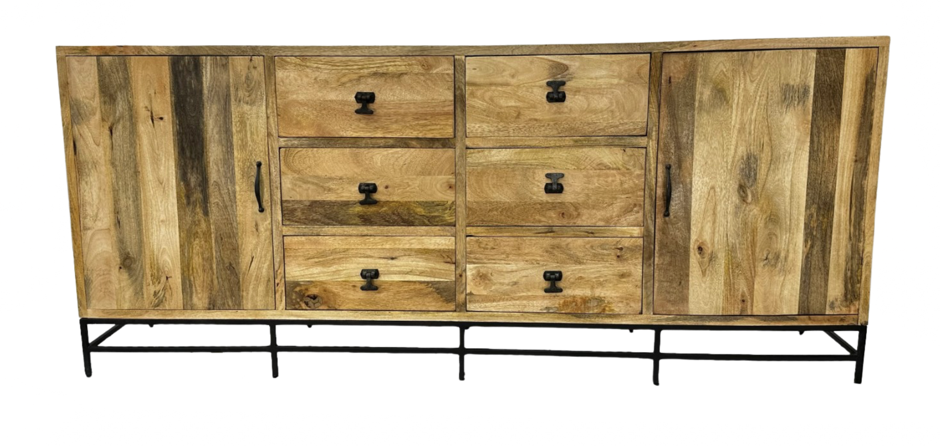 Wood Sideboard 6 Drawers and 2 Doors