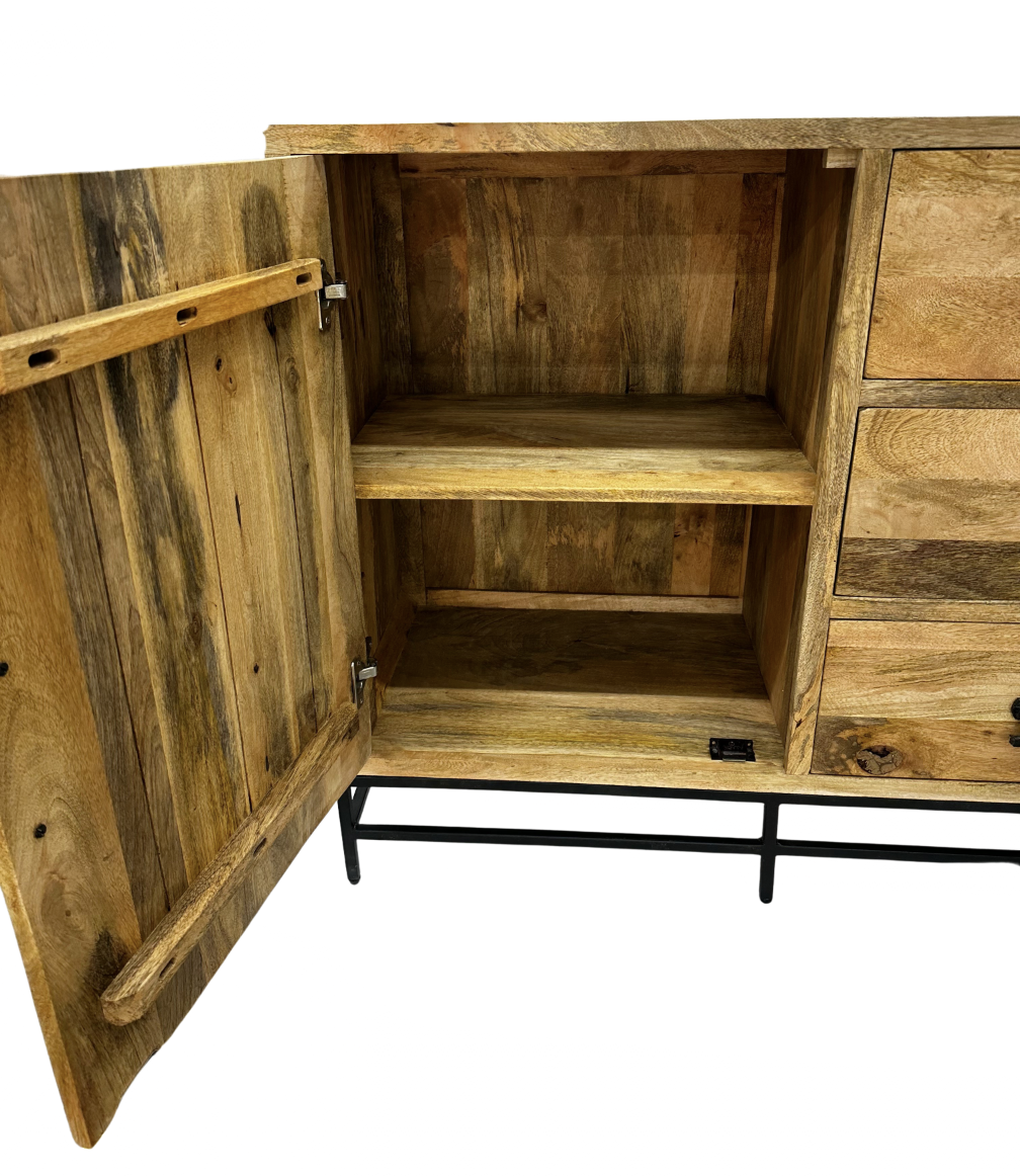 Wood Sideboard 6 Drawers and 2 Doors