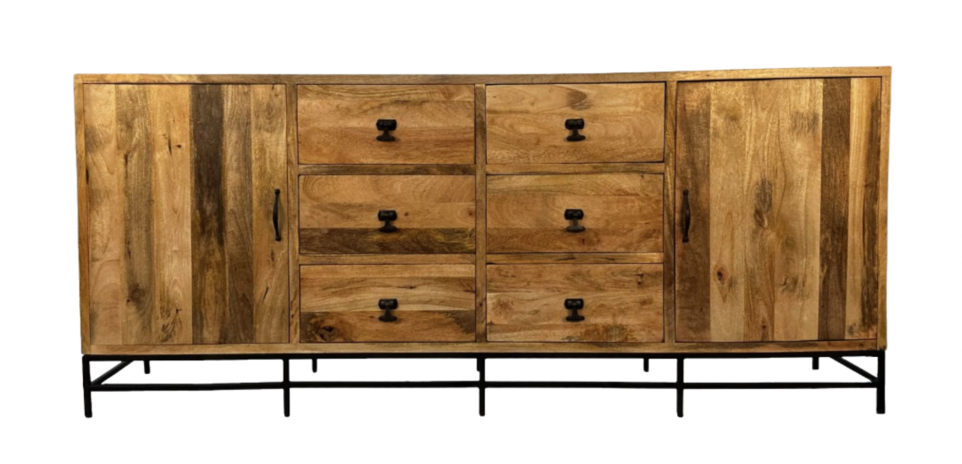 Wood Sideboard 6 Drawers and 2 Doors