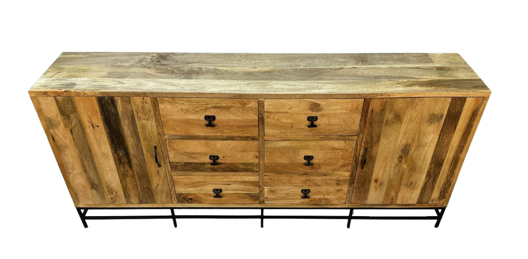 Wood Sideboard 6 Drawers and 2 Doors