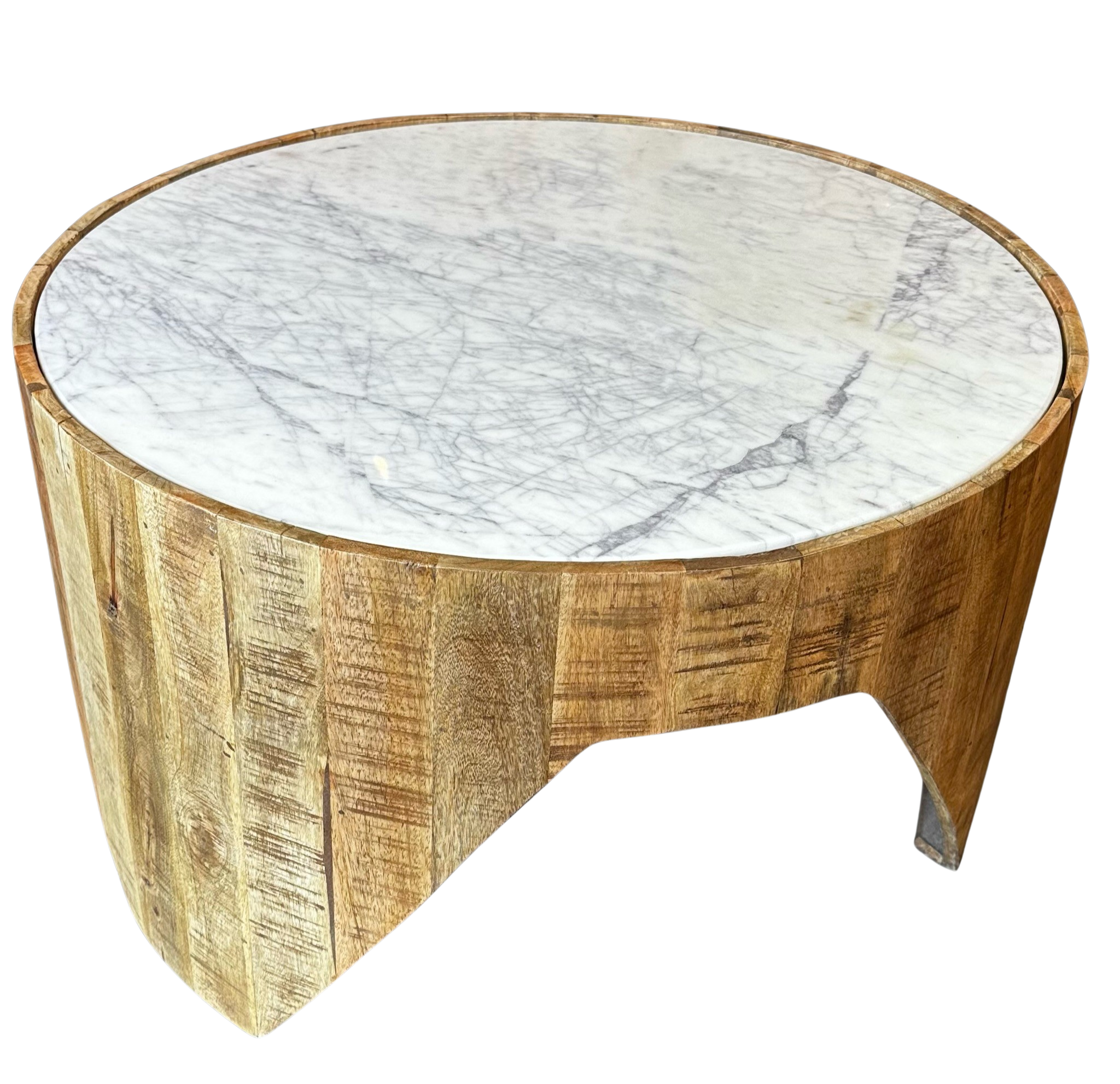 Wood and Marble Coffee Table