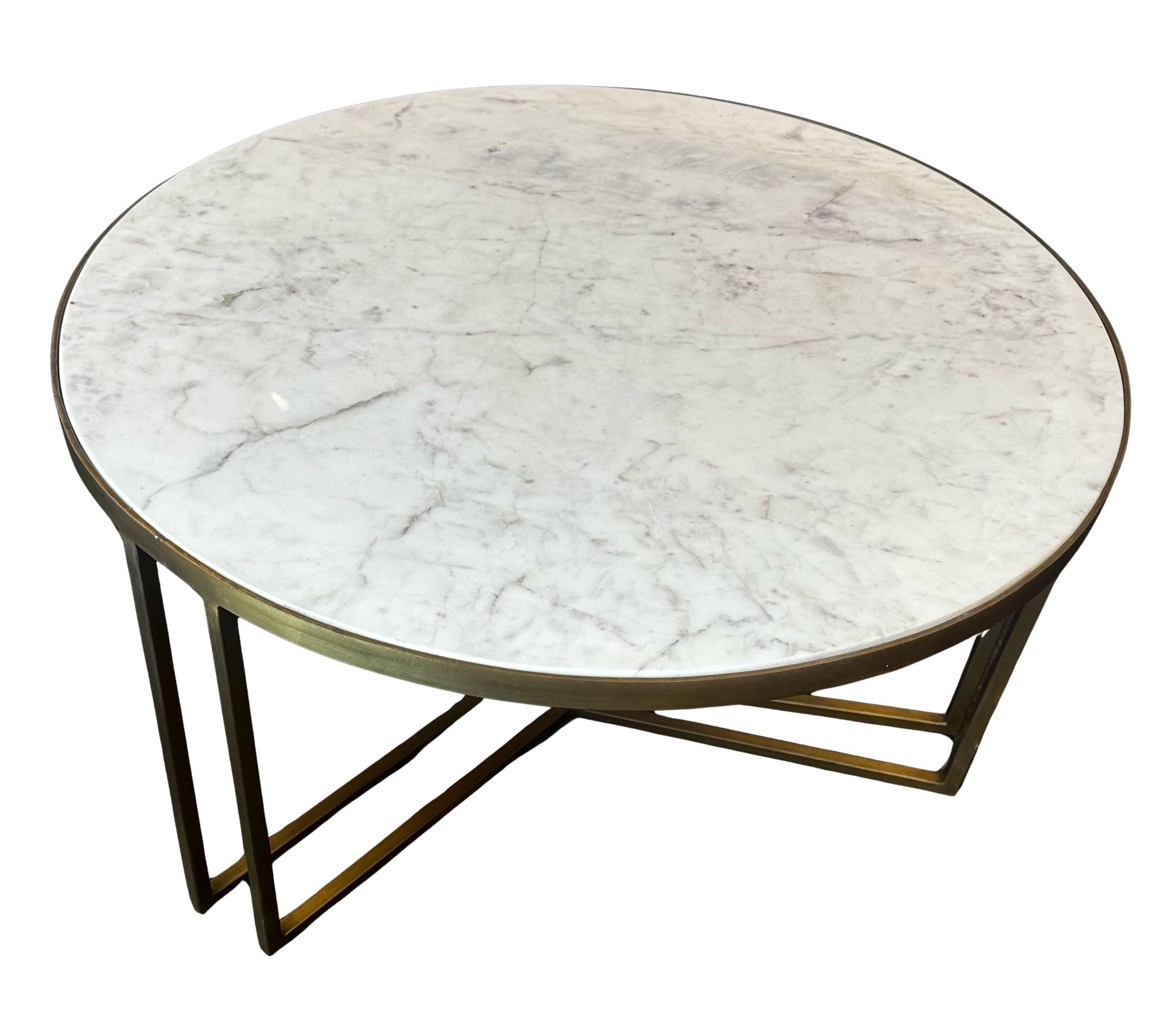 Steel and Marble Coffee Table