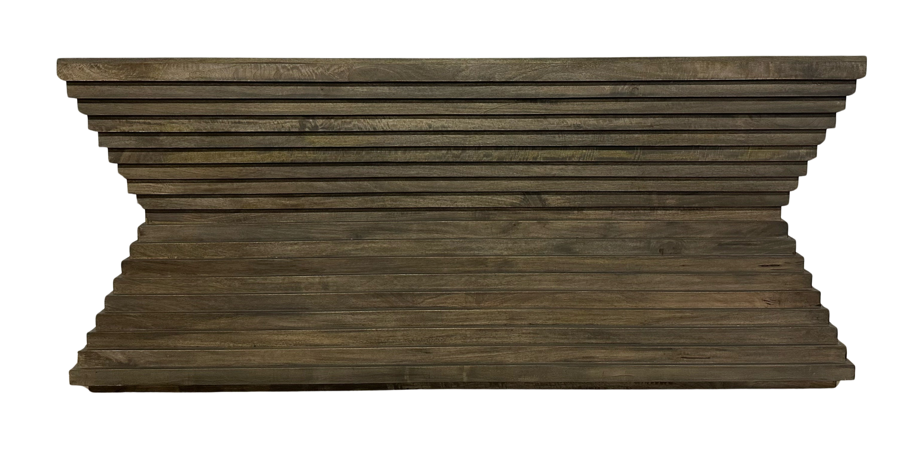 Wood Geometric Console Table
