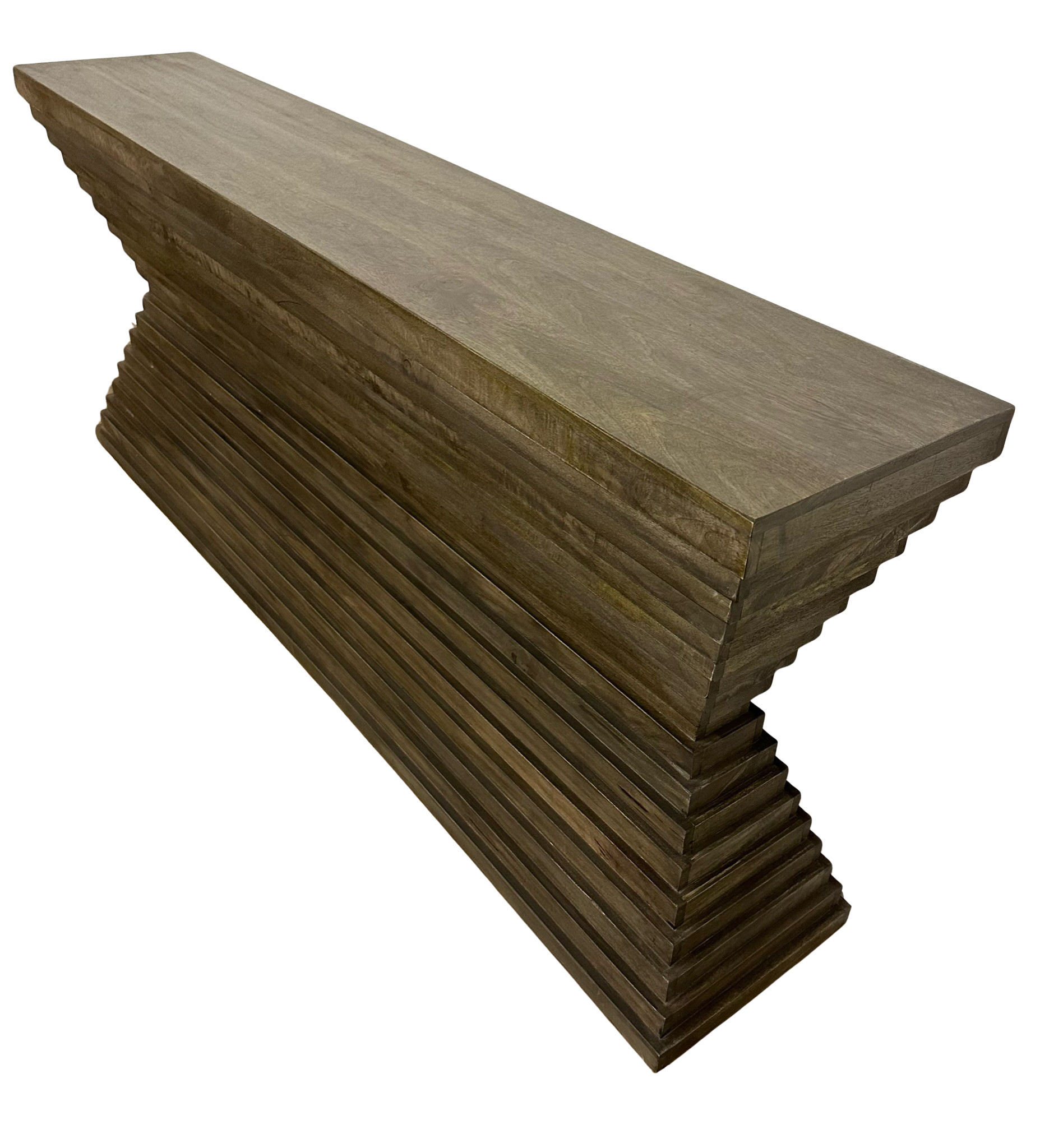 Wood Geometric Console Table