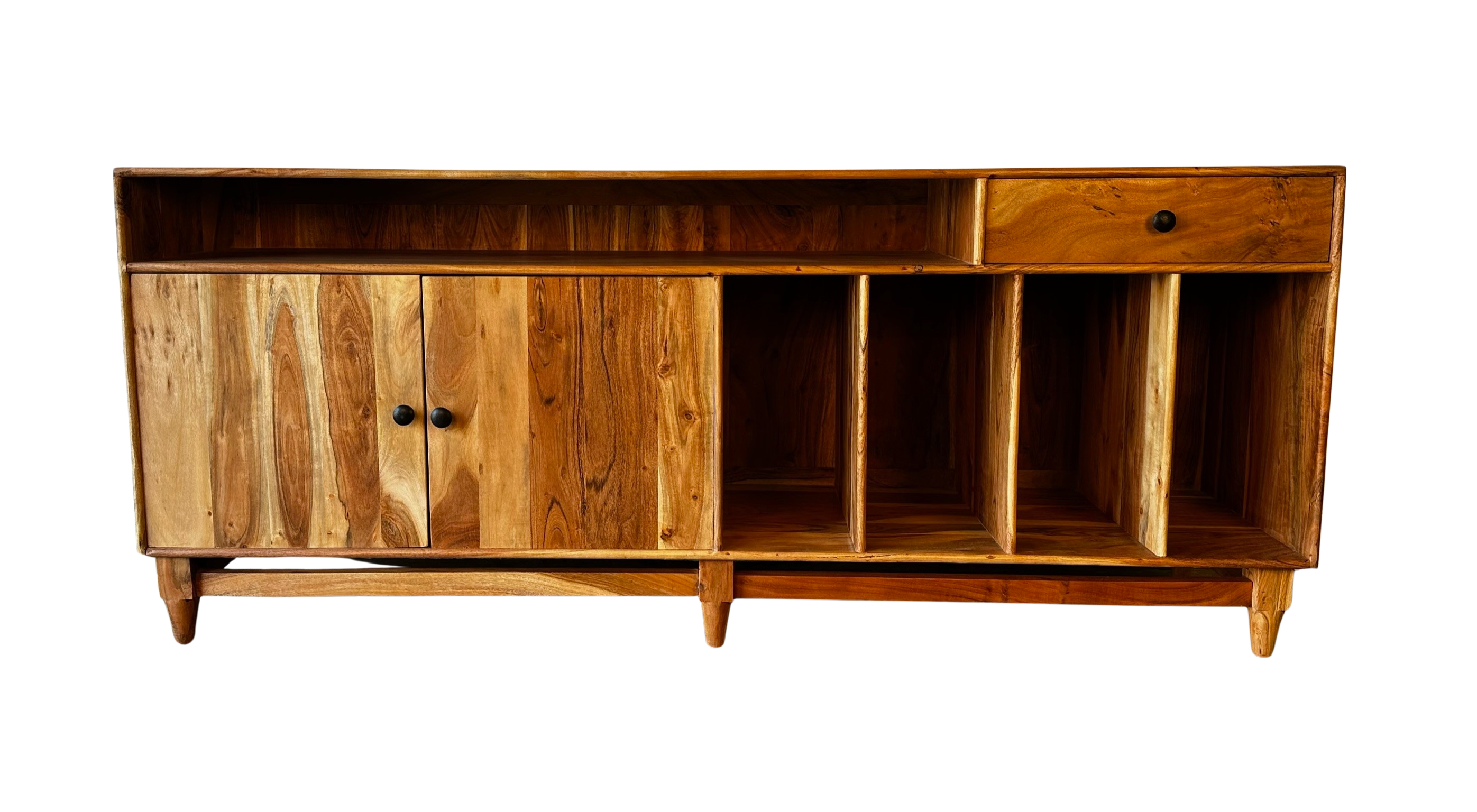 Wood Sideboard with Record Storage 