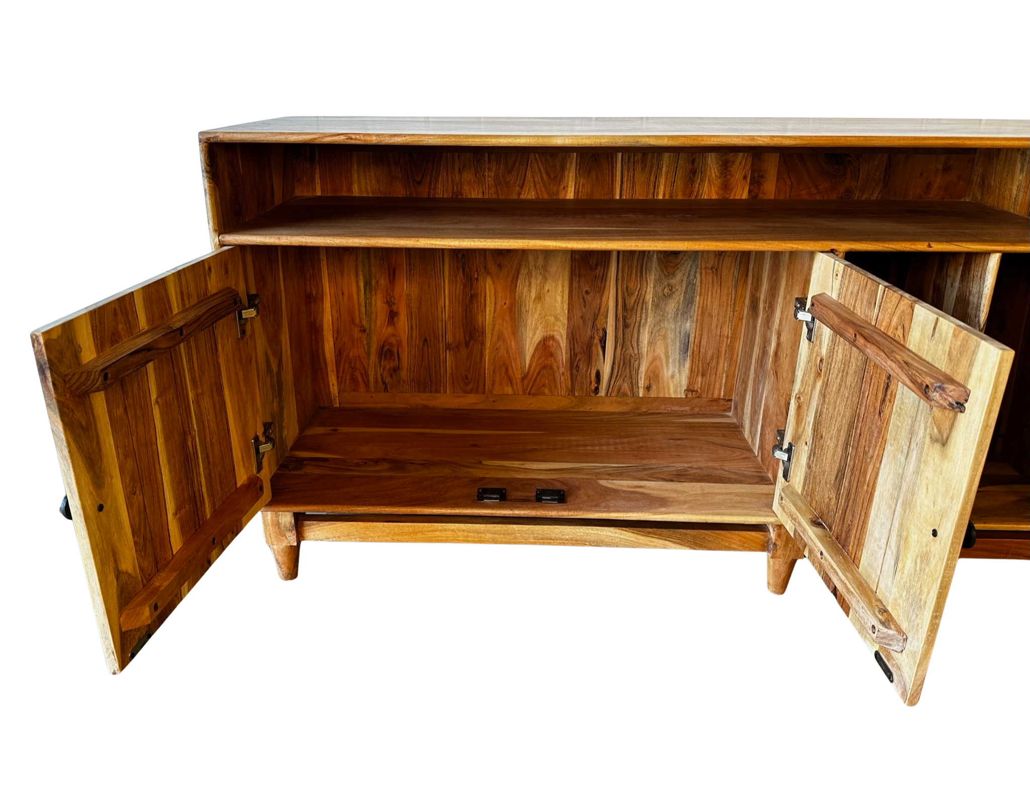Wood Sideboard with Record Storage 